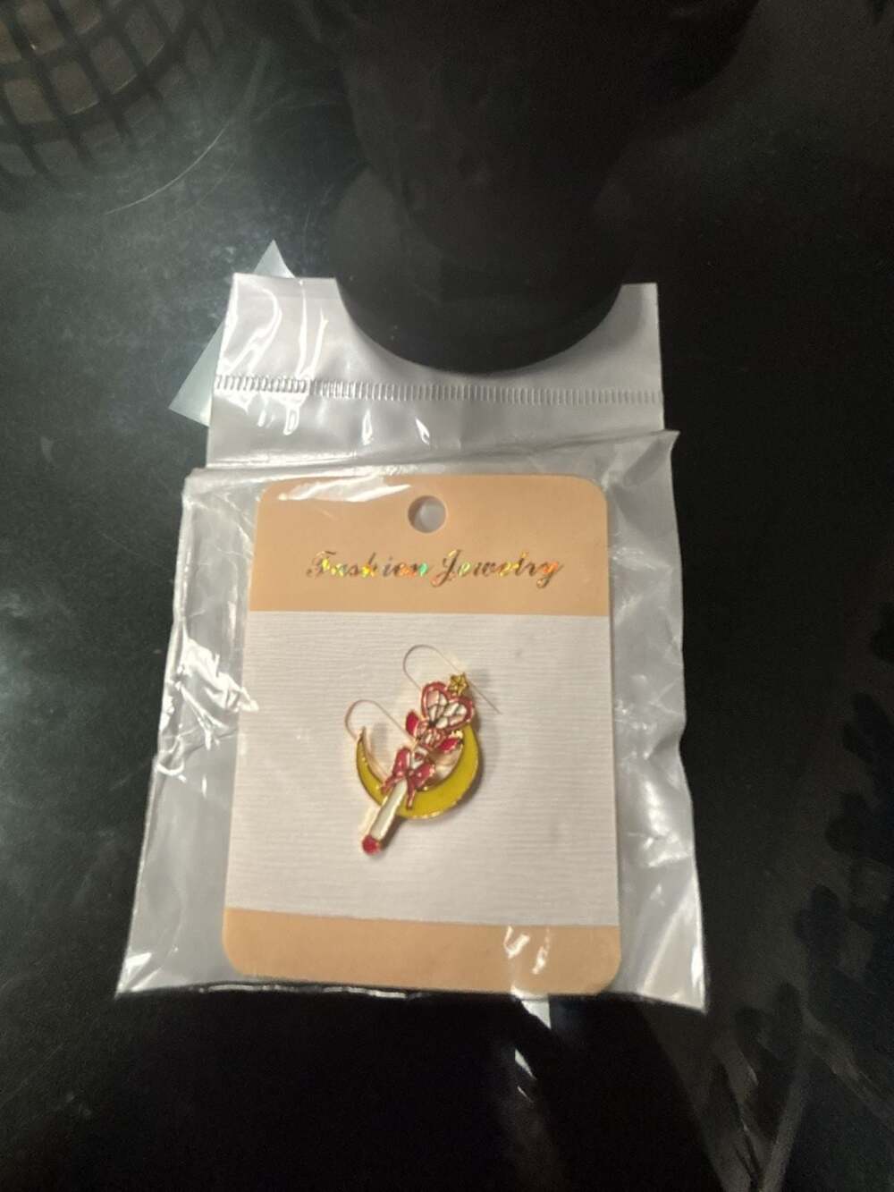 Sailor Moon Crescent Moon Stick Enamel Pin Brooch Anime Cosplay Accessory